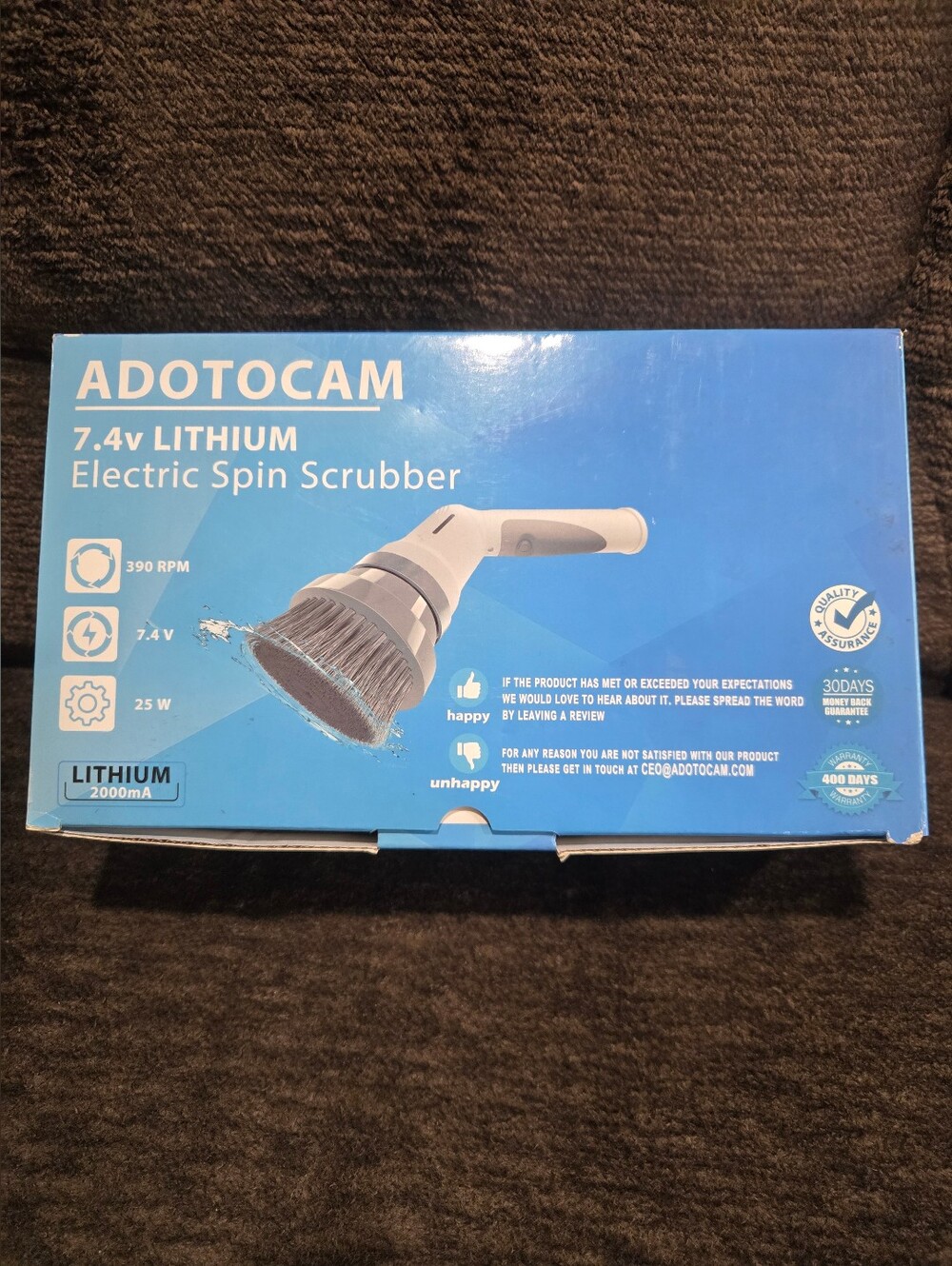 7.4V White & Gray Electric Spin Scrubber